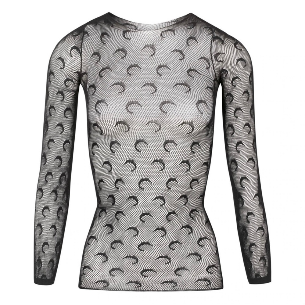 Marine Serre Moon Fishnet Top
